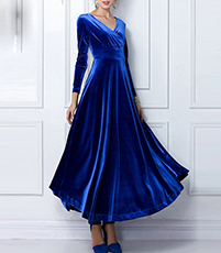 Long Sleeve Maxi Dress – Purple Velvet / Jewel Tones